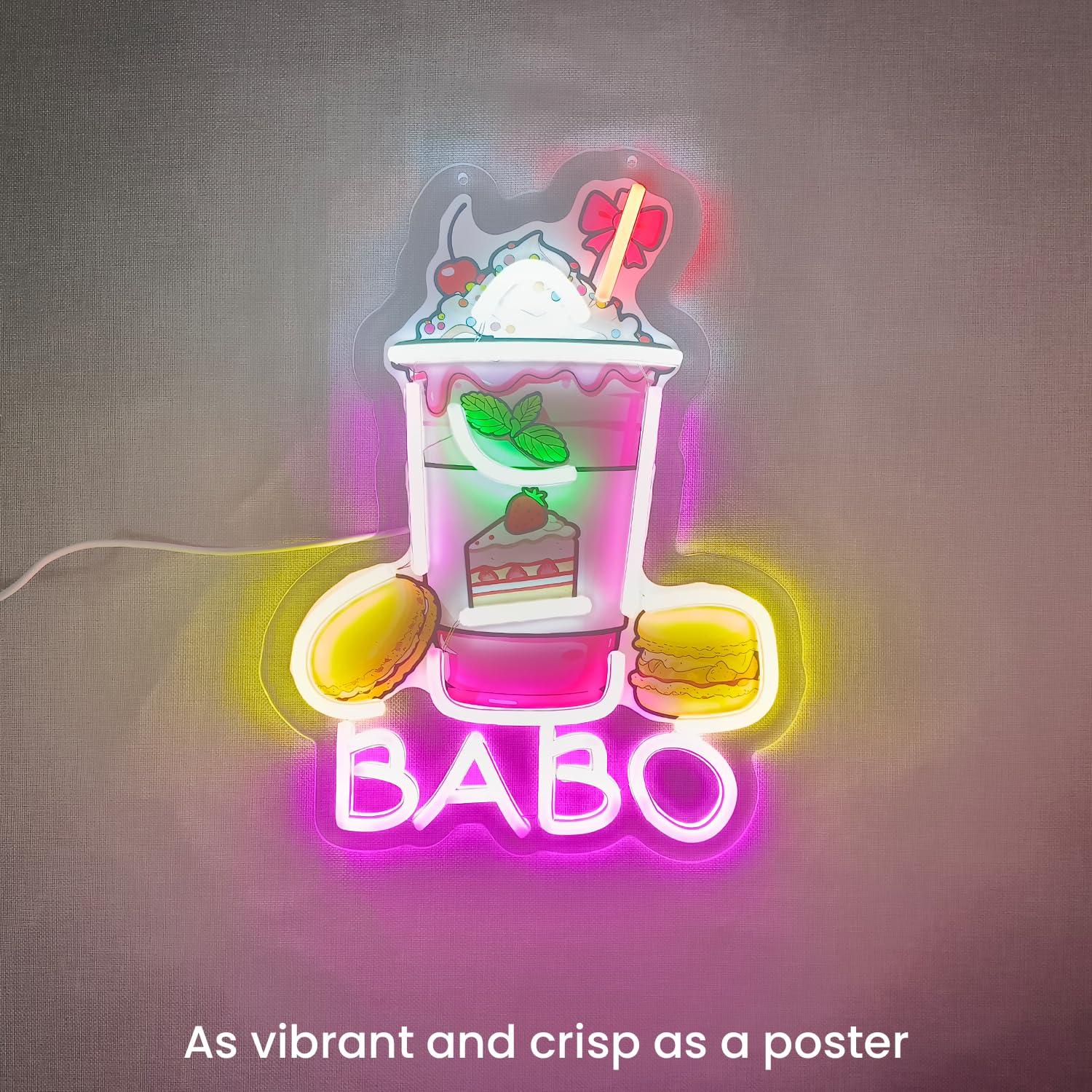 Boba Neon Sign Light Up Bubble - Up Lighting Decor recension och pris