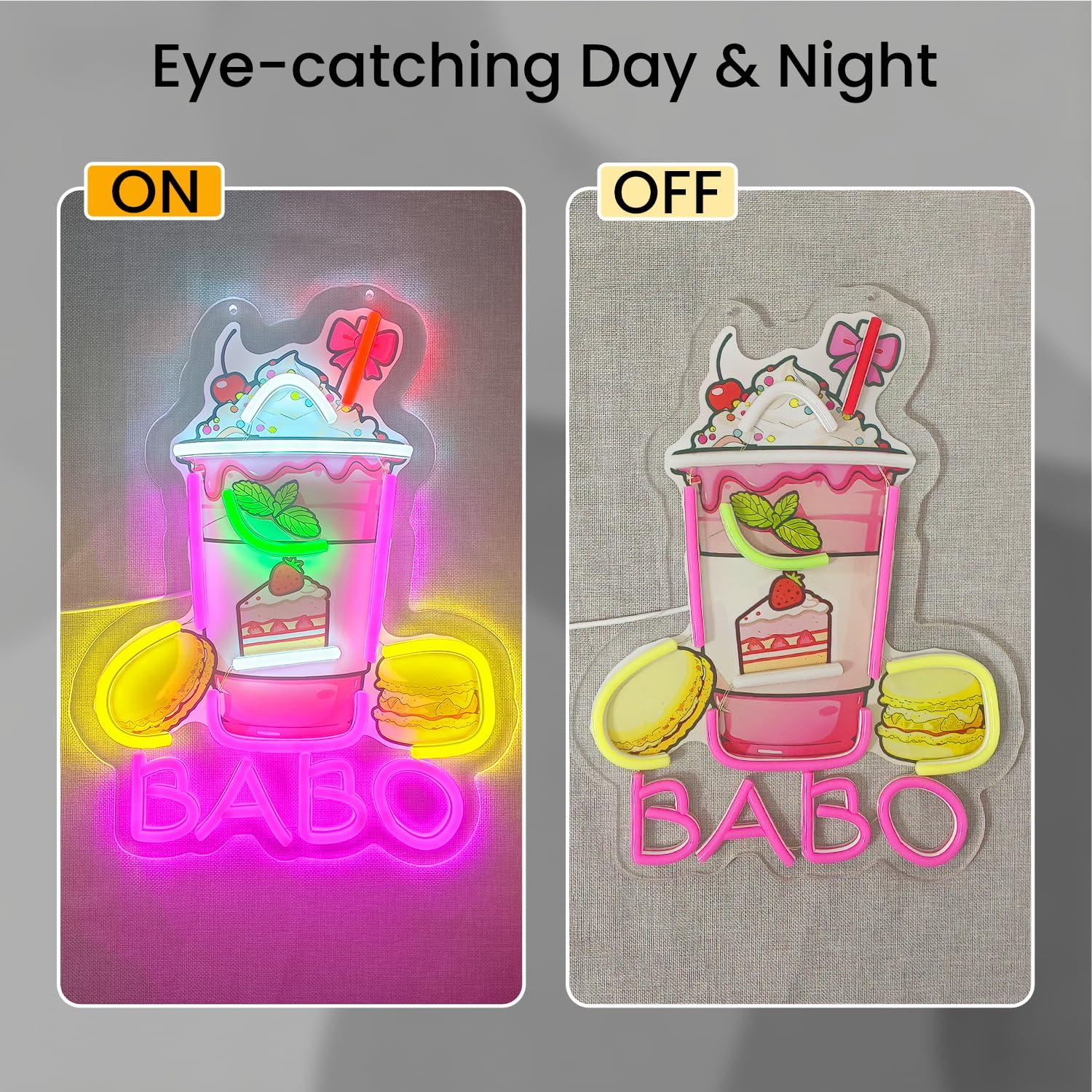 Boba Neon Sign Light Up Bubble - Up Lighting Decor recension och pris